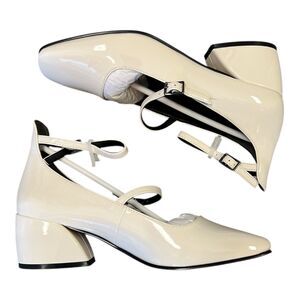 Lisa Vicky Winter White Patent PU Savvy Ankle Strap Pump 7